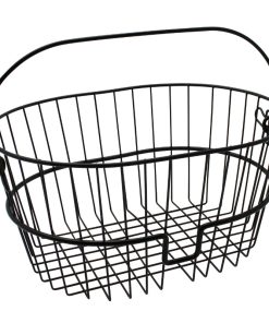 Panier Avant Acier Fil Klickfix Standardkorb 16L Noir Avec Anse Fixation Sur Cintre Guidon (41X19X30Cm) (Livre Sans Fixation)