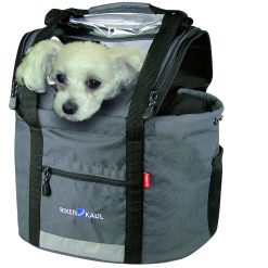Panier Avant Toile Klickfix Doggy Chien Gris Avec Anse Fixation Sur Cintre Guidon 24L (38X25-40X29Cm) (Livre Sans Fixation)