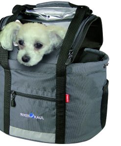 Panier Avant Toile Klickfix Doggy Chien Gris Avec Anse Fixation Sur Cintre Guidon 24L (38X25-40X29Cm) (Livre Sans Fixation)