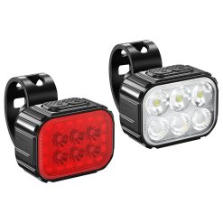 Eclairage Velo Usb Kit Sur Cintre Guidon-Tige de Selle 500 - 100 Lumens Noir (Avant+Arriere) (Cable Usb Inclus) -Selection Gravity-