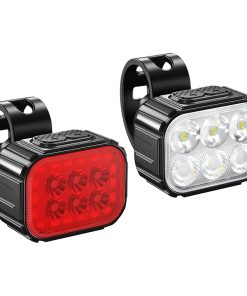 Eclairage Velo Usb Kit Sur Cintre Guidon-Tige de Selle 500 - 100 Lumens Noir (Avant+Arriere) (Cable Usb Inclus) -Selection Gravity-
