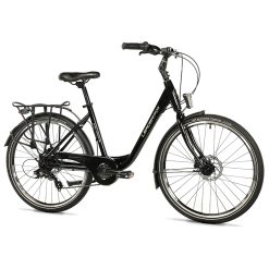 Velo Musculaire City Bike 26 Leader Fox Domesta 2025 Femme Noir 7V Cadre Alu 19 Pouces (Taille Adulte 175 À 183 Cm)