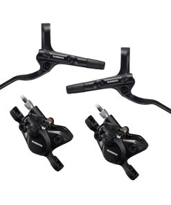 Frein A Disque VTT Hydraulique Shimano Mt200 Avant+Arriere Noir Durite 900+1700mm (Sans Disque) (Kit En Boite) - Plaquette Resine