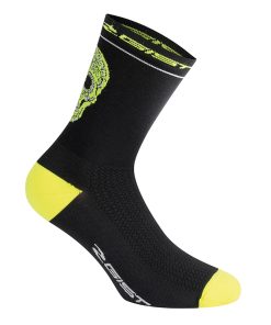 Chaussettes-Socquettes Ete Gist Crane Noir-Jaune Fluo 33-36 - Hauteur 18 Cm (Paire) -5860