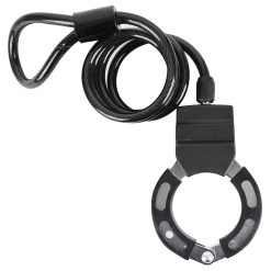 Antivol Velo - Trottinette Cable A Boucle Avec Menotte Diam 8 mm L1M - Livre Avec 2 Cles -Niveau Securite 6