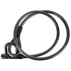 Antivol Velo - Trottinette Cable-U A Cle Diam 15 mm L 1,50 M Noir Livre Avec 2 Cles - Niveau Securite 7