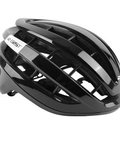 Casque Velo Adulte Gist Route Rapido Noir Brillant Taille 52-58 Reglage Molette 255Grs (Compatible VTT - Gravel)