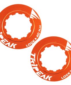 Ecrou Disque de Frein Centerlock Tripeak Aluminium Ultra Leger 7G Orange - Serrage Interne (Vendu A La Paire)