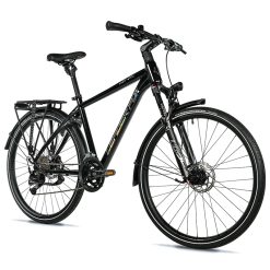 Velo Musculaire VTC 28 Leader Fox Espirit 2025 Homme Noir 9V Cadre Alu 20,5 Pouces (Taille Adulte 183 À 190 Cm)