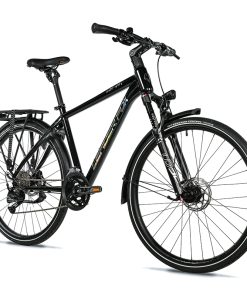 Velo Musculaire VTC 28 Leader Fox Espirit 2025 Homme Noir 9V Cadre Alu 20,5 Pouces (Taille Adulte 183 À 190 Cm)