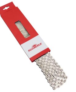 Chaine Velo 7-8V. Route-VTT Sunrace Cnm84 Argent 116 Maillons Compatible Shimano et SRAM