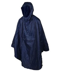 Poncho - Cape Anti Pluie Adulte Gravity S-M Bleu Marine Waterproof Avec Capuche - Taille 1.60 À 1.78M