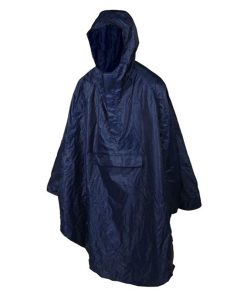 Poncho - Cape Anti Pluie Adulte Gravity L-Xl Bleu Marine Waterproof Avec Capuche - Taille 1.76 À 1.82M