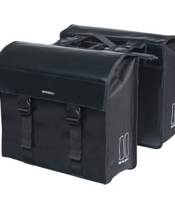Sacoche Arriere Velo Double Basil Urban Load Impermeable Noir 48-53L (8X38X30Cm) Compatible Systeme Mik (Compatible Avec 157030 Inclus)