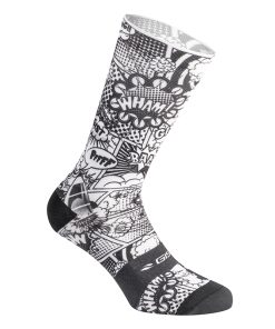 Chaussettes-Socquettes Ete Gist Trendy Comics Noir et Blanc 38-42 Ecologique - Hauteur 20 Cm (Paire) -5863