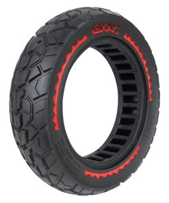 Pneu Trottinette Plein Cross 10 X 2.50-B44 Noir Liseret Rouge Ultraleger (Largeur Interieur 46mm)