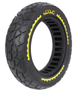 Pneu Trottinette Plein Cross 10 X 2.50-B44 Noir Liseret Jaune Ultraleger (Largeur Interieur 46mm)