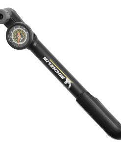 Pompe Mini Route-VTT Michelin Noir En Alu Avec Mano 8 Bars Poignee Orientable (Pression 8 Bars Max) vs-Vp