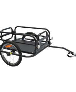 Remorque Velo Utilitaire Pliable Maxi 30Kgs (L69X47Xh26.5) Avec de Roues 16'' Fixation Axe de Roue Ar (Compatible Axe Plein Ecrou - Blocage Rapide)