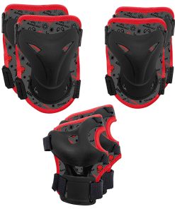 Protection Genouilleres - Coudieres et Poignets Disney Spider Man Noir-Rouge (Kit 6 Pieces) Pour Velo - Roller - Skate