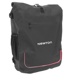 Sacoche Arriere Laterale Sac à Dos Velo Newton à Led Rouge 22L Noir Pochette Zip Interieure Amovible (Vendu à L'Unite) - Fixation Crochets Sur Porte Bagage (Inclus Cable Usb-C)