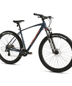 Velo Musculaire VTT 29 Leader Fox Evolution 2025 Mixte Bleu Ardoise Mat 8V Cadre 18 Pouces (Taille Adulte 170 À 178 Cm)