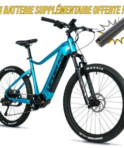 Velo Electrique-Vae VTT 27,5 Leader Fox Kent 2025 Bleu Clair 9V Moteur Central Bafang M510 36V 95Nm Batterie 20Ah (17,5'' - H44.5Cm - Taille M - Pour Adulte de 168Cm À 178Cm)