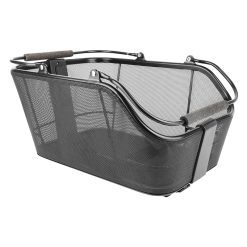 Panier Arriere Acier Nid Abeille Basil Cento Tech Fibre Noir Systeme Mik 2.0 Sur Porte Bagage Ideal Pour E-Bike-Vae (L39Xl24Xh15Cm) Avec Eclairage Led (Compatible Avec 211726 Inclus)