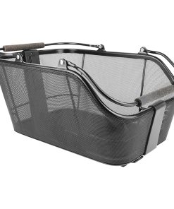 Panier Arriere Acier Nid Abeille Basil Cento Tech Fibre Noir Systeme Mik 2.0 Sur Porte Bagage Ideal Pour E-Bike-Vae (L39Xl24Xh15Cm) Avec Eclairage Led (Compatible Avec 211726 Inclus)