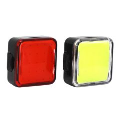 Eclairage Velo Usb Kit Newton Cob Leds 100-50 Lumens Jaune-Rouge-Noir 7 Modes (Avant + Arriere)