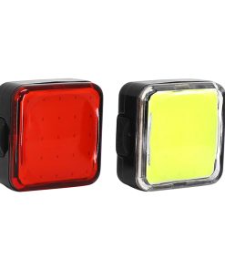 Eclairage Velo Usb Kit Newton Cob Leds 100-50 Lumens Jaune-Rouge-Noir 7 Modes (Avant + Arriere)