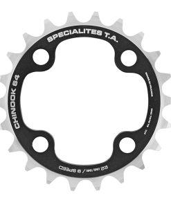 Plateau VTT 4 Branches D.64 Ta Chinook 22 Dents Interieur Double-Triple Noir Alu Pour Shimano - SRAM - Fsa 9V.