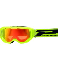 Masque-Lunettes Cross Progrip 3300 Fl Vision Go Multilayered Jaune Fluo Mat Ecran Miroir Rouge Anti-Rayures-Anti U.V.-Anti-Buee (Homologue Ce-En-N° Ac-96025 Rev.2)