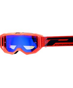 Masque-Lunettes Cross Progrip 3300 Fl Vision Go Multilayered Orange Fluo Mat Ecran Miroir Bleu Anti-Rayures-Anti U.V.-Anti-Buee (Homologue Ce-En-N° Ac-96025 Rev.2)