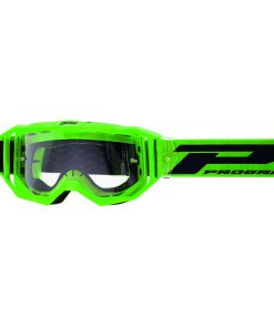 Masque-Lunettes Cross Progrip 3300 TR Vision Go Vert Mat Ecran Transparent Anti-Rayures-Anti U.V.-Anti-Buee (Homologue Ce-En-N° Ac-96025 Rev.2)