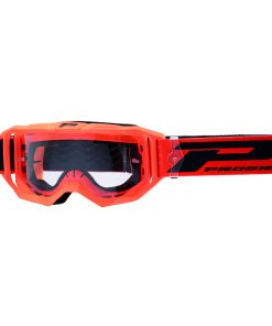 Masque-Lunettes Cross Progrip 3300 TR Vision Go Orange Fluo Mat Ecran Transparent Anti-Rayures-Anti U.V.-Anti-Buee (Homologue Ce-En-N° Ac-96025 Rev.2)