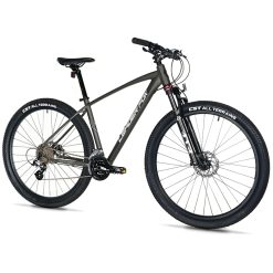 Velo Musculaire VTT 29 Leader Fox Evolution 2025 Mixte Gris Anthracite Mat 8V Cadre 22 Pouces (Taille Adulte 188 Cm À Plus)
