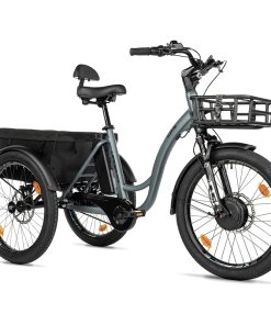 Tricycle Electrique-Vae City Leader Fox 24" Curtis X 2025 Mixte Gris Mat 8V Shimano Nexus Moteur Roue Av Bafang 36V 45Nm Batterie 16,7Ah (Largeur Hors Tout 75Cm, Debattement 50mm) -Housse Anti Pluie-