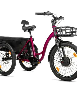 Tricycle Electrique-Vae City Leader Fox 24" Curtis X 2025 Mixte Bordeaux 8V Shimano Nexus Moteur Roue Av Bafang 36V 45Nm Batterie 16,7Ah (Largeur Hors Tout 75Cm, Debattement 50mm) -Housse Anti Pluie-