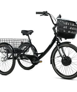 Tricycle Electrique-Vae City Leader Fox 24" Bormio 2025 Mixte Noir Brillant 3V Shimano Nexus Moteur Roue Av Bafang 36V 45Nm Batterie 14,4Ah (Largeur Hors Tout 81Cm)