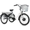 Tricycle Electrique-Vae City Leader Fox 24" Bormio 2025 Mixte Blanc Brillant 3V Shimano Nexus Moteur Roue Av Bafang 36V 45Nm Batterie 14,4Ah (Largeur Hors Tout 81Cm)