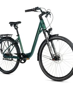 Velo Musculaire City Bike 28 Leader Fox Escalante 2025 Mixte Vert Brillant Nexus 8V Courroie (18'' - H45,7Cm - Taille M - Pour Adulte de 170Cm À 178Cm)
