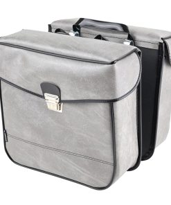 Sacoche Arriere Velo Laterale Sporfabric S14 Tuc Fixation Crochet - Effet Cuir Gris (Lg33Xl11Xh28) (Paire)