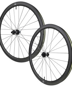 Roues Route Disque 700 Miche Swr Evo 40 Centerlock Carbone Noir Cassette Shimano Hg 12V Axe Traversant 12-100 et 12-142 (Paire) - Tubeless Ready