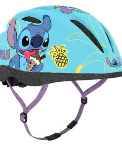 Casque Velo Enfant Disney Stitch Bleu Avec Molette Reglage Taille 48-52 (Vendu Sur Carte)