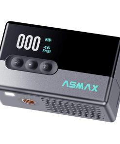 Compresseur-Gonfleur-Pompe Portable Universel Asmax T30 Digital 120 Psi 8,3 Bars Max (Fonction Eclairage, Detection Pression Pneu, Pre Reglage de La Pression, Arret Automatique)