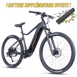 Vélo Électrique VAE VTT 29 Leader Fox Kent 2025 Gris Mat 9 V Moteur Central Bafang M510 36 V 95 Nm Batterie 20 Ah (19,5" – H50 cm – Taille M – pour Adulte de 178 cm à 185 cm)
