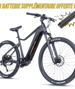 Vélo Électrique VAE VTT 29 Leader Fox Kent 2025 Gris Mat 9 V Moteur Central Bafang M510 36 V 95 Nm Batterie 20 Ah (19,5" – H50 cm – Taille M – pour Adulte de 178 cm à 185 cm)