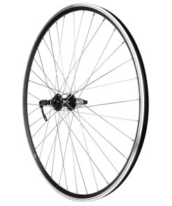 Roue Route 700 Mach Cfx Noir Moyeu Roulement Pour Campa 11-10-9V. Ray. Inox Argent