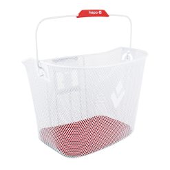 Panier Avant Acier Nid Abeille Hapo.G Blanc (33X25X25Cm) -Vendu Avec Fixation Mts 3 Vae - E-Bike (Largeur Interieure Fixation Pour Vae - 8Cm) Charge Maxi 5Kgs